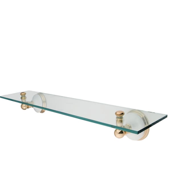 Victorian Cosmetic Glass Shelf, Polished Brass